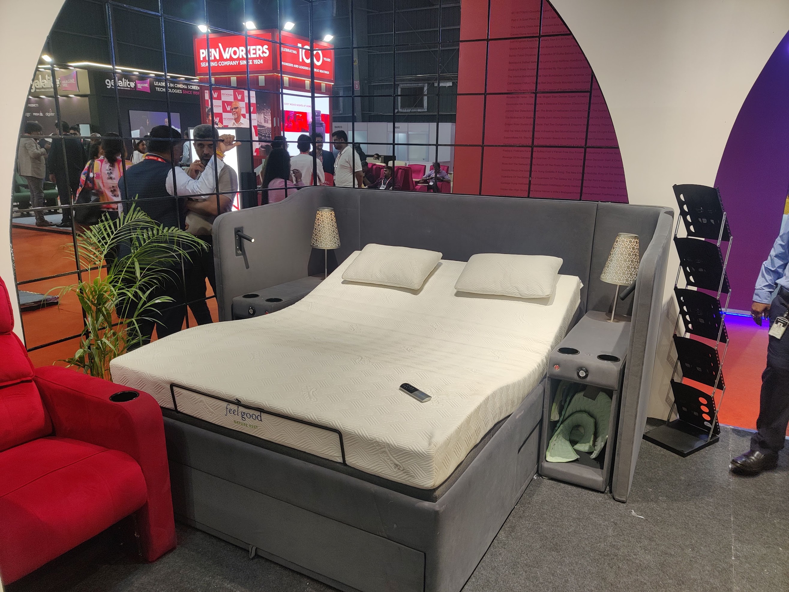 Motorized adjustable bed with lift positions, integrated lighting, and remote control